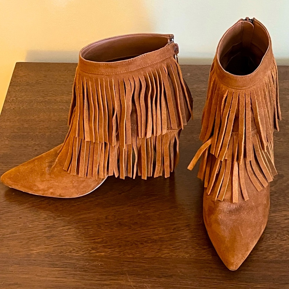 Nine West Fringe Booties - 8.5